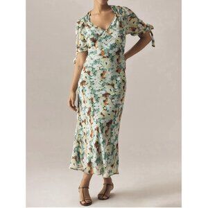 By Anthropologie Short-Sleeve V-Neck Slip Midi Dress Plus Size 3XL